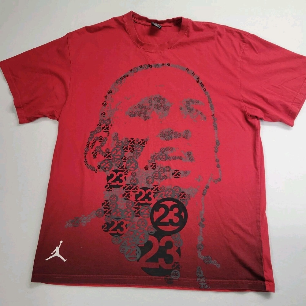 Jordan Brand‎ Michael Jordan 23 Portrait Graphic T-Shirt Red Mens Large Jumpman
